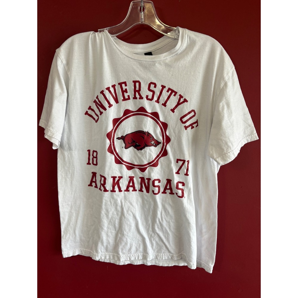 Gildan Softstyle University of Arkansas Razorbacks Graphic Tee White Mens Large